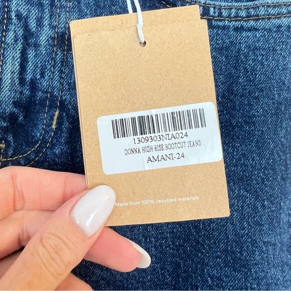 NWT Reformation Donna High Rise Bootcut Jeans Amani Medium Blue sz 24 Stretch - Picture 7 of 9